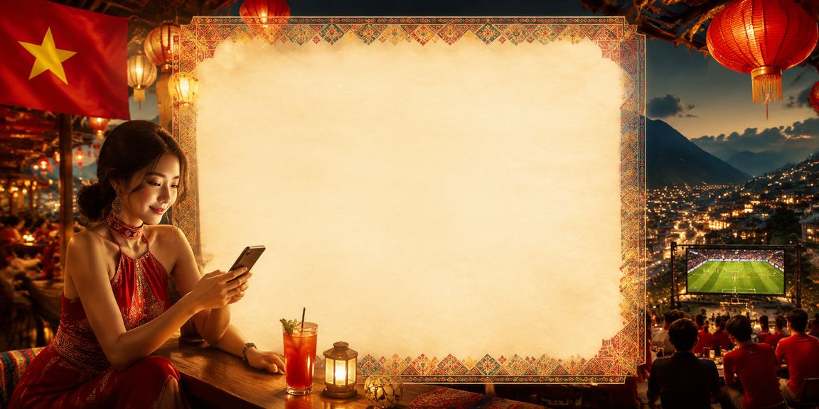 Cảnh chợ đêm Sapa với người dùng thưởng thức casino di động