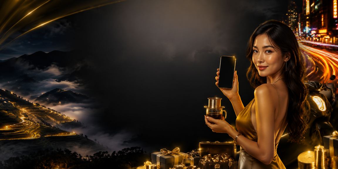 Người dùng thưởng thức cà phê và sử dụng casino di động tại Sapa